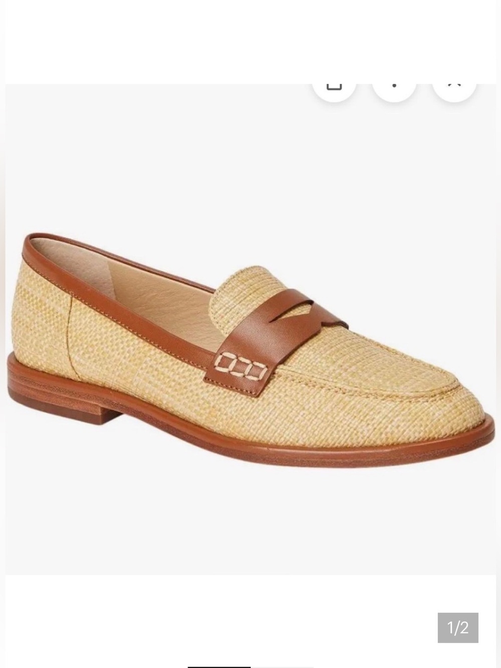 J. McLaughlin Concetta Loafer, Beachwood/Cognac new with box
